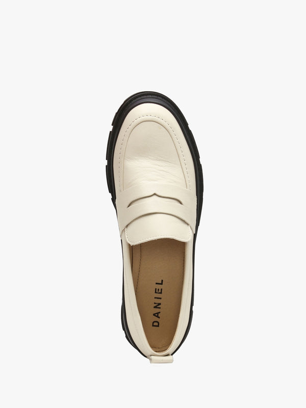 Treasure Cream Leather Chunky Loafers