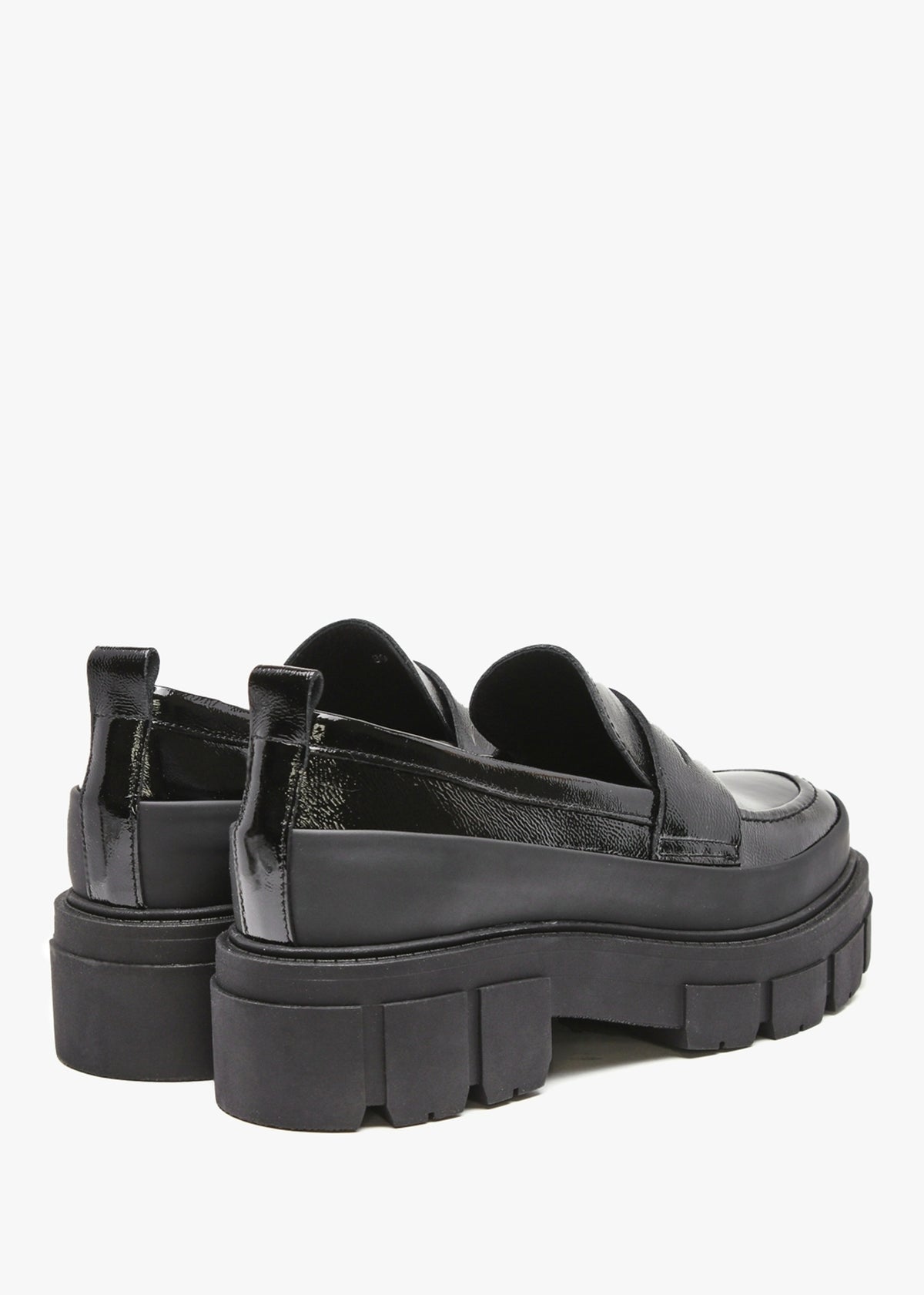Treasure Black Patent Leather Chunky Loafers