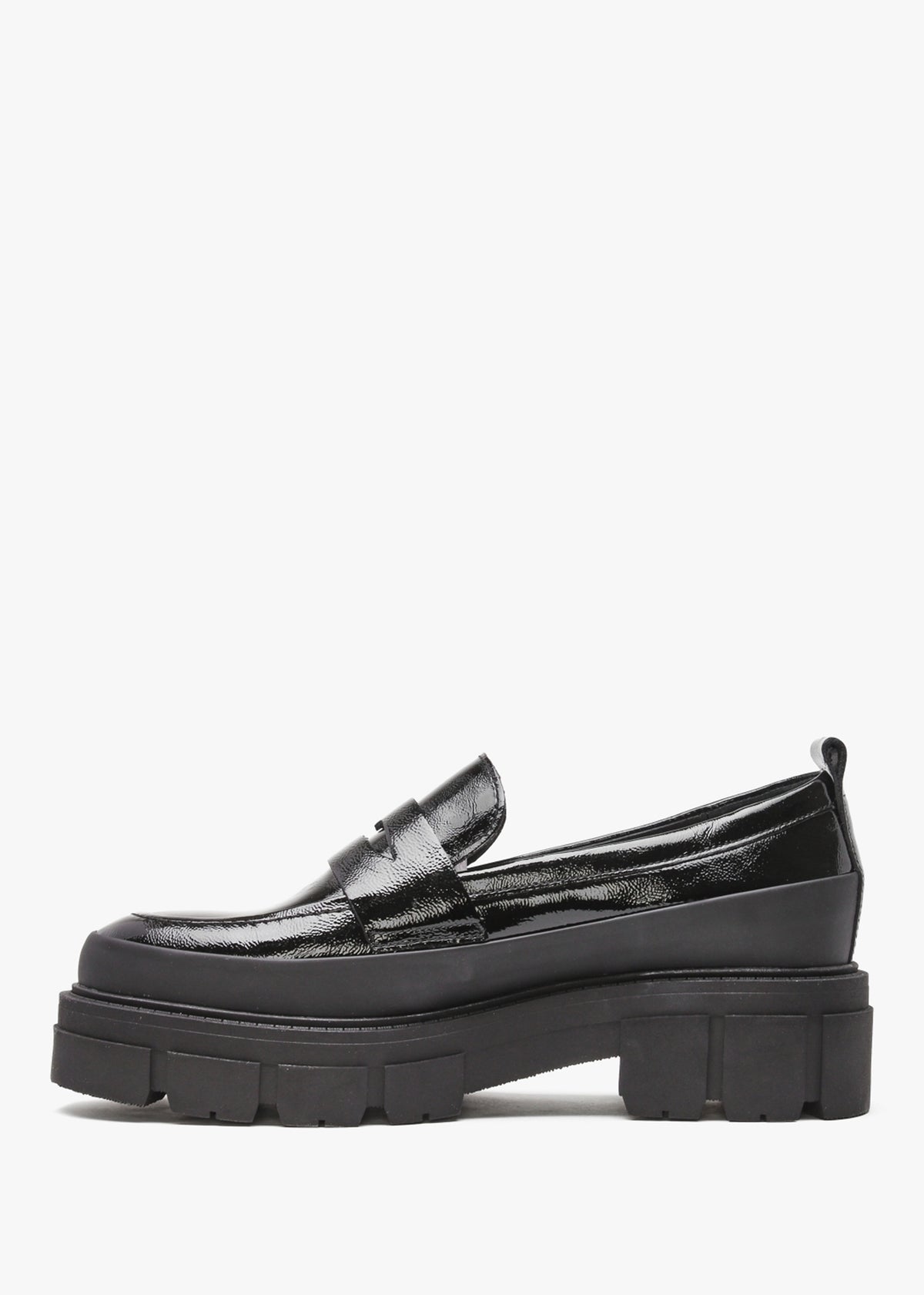 Treasure Black Patent Leather Chunky Loafers