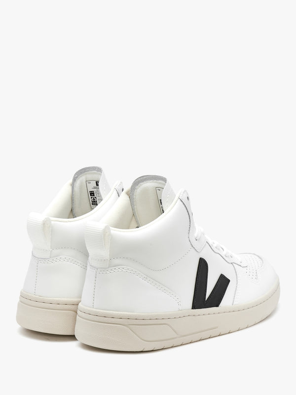 V-15 Leather Extra White Black High-Top Trainers