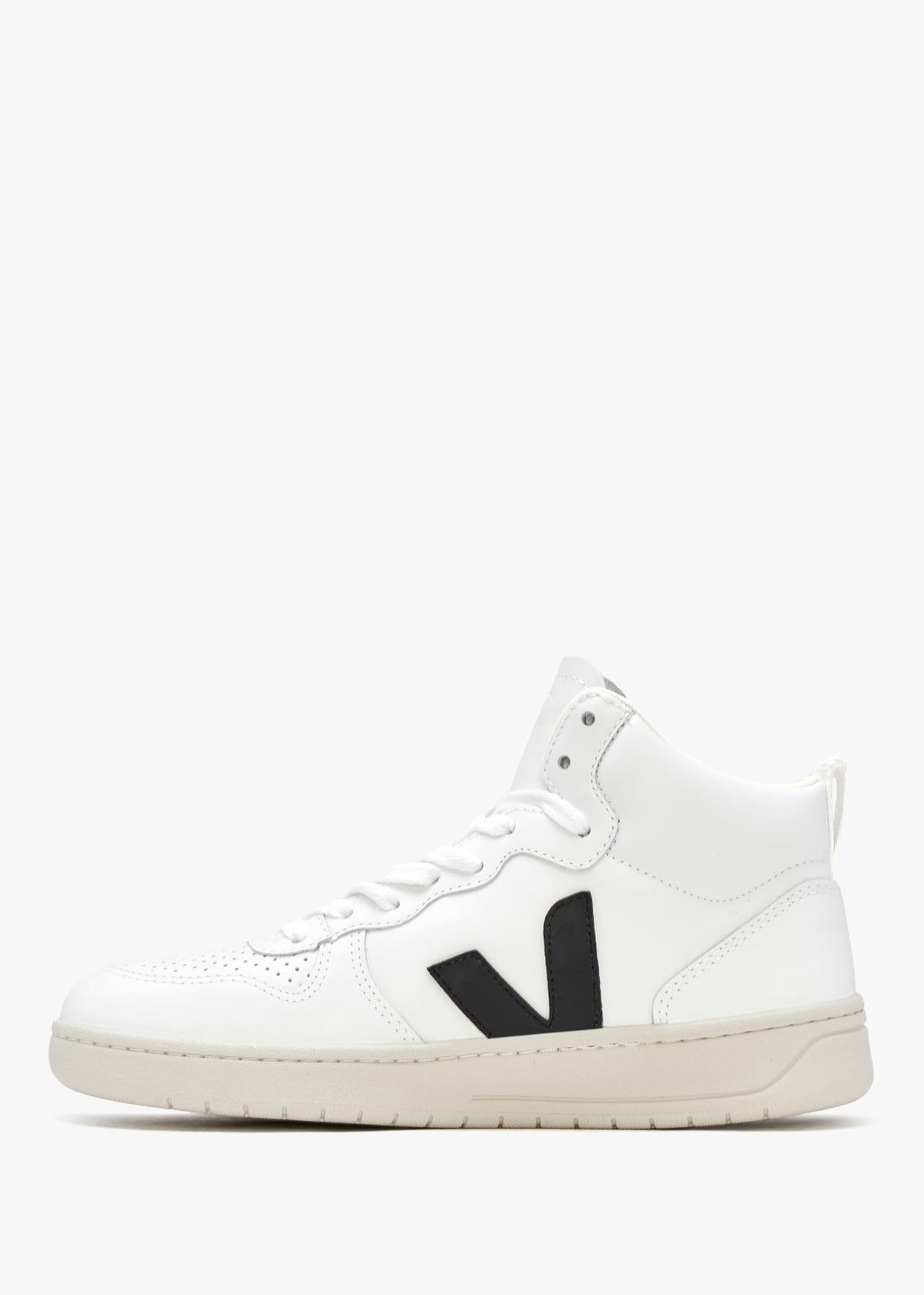 V-15 Leather Extra White Black High-Top Trainers