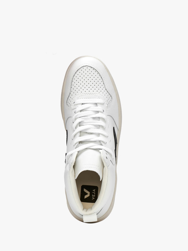 V-15 Leather Extra White Black High-Top Trainers
