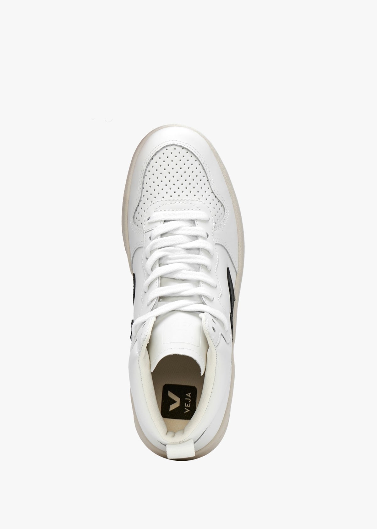 V-15 Leather Extra White Black High-Top Trainers