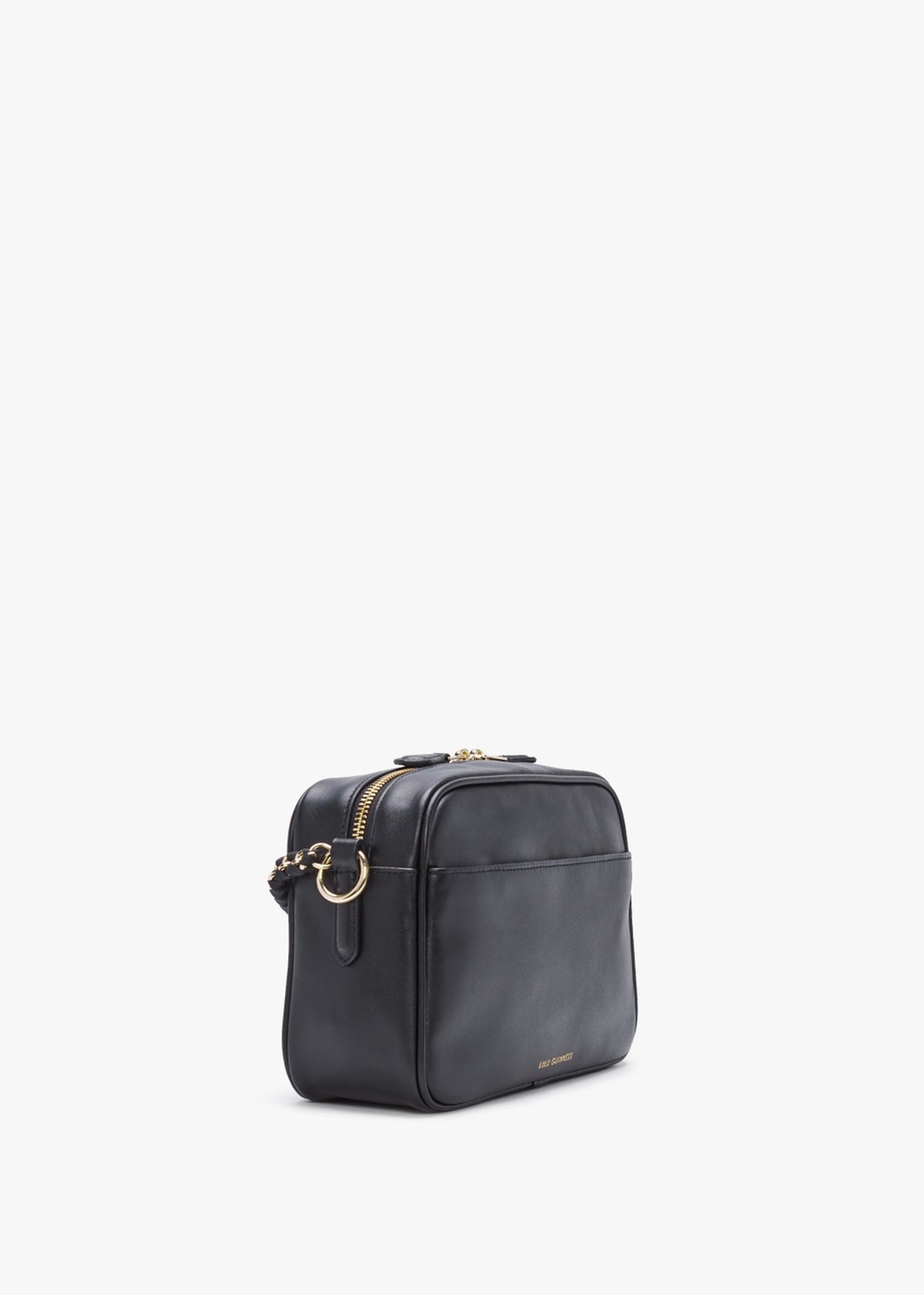 Bella Black Lip Ripple Quilted Leather Cross-Body Bag
