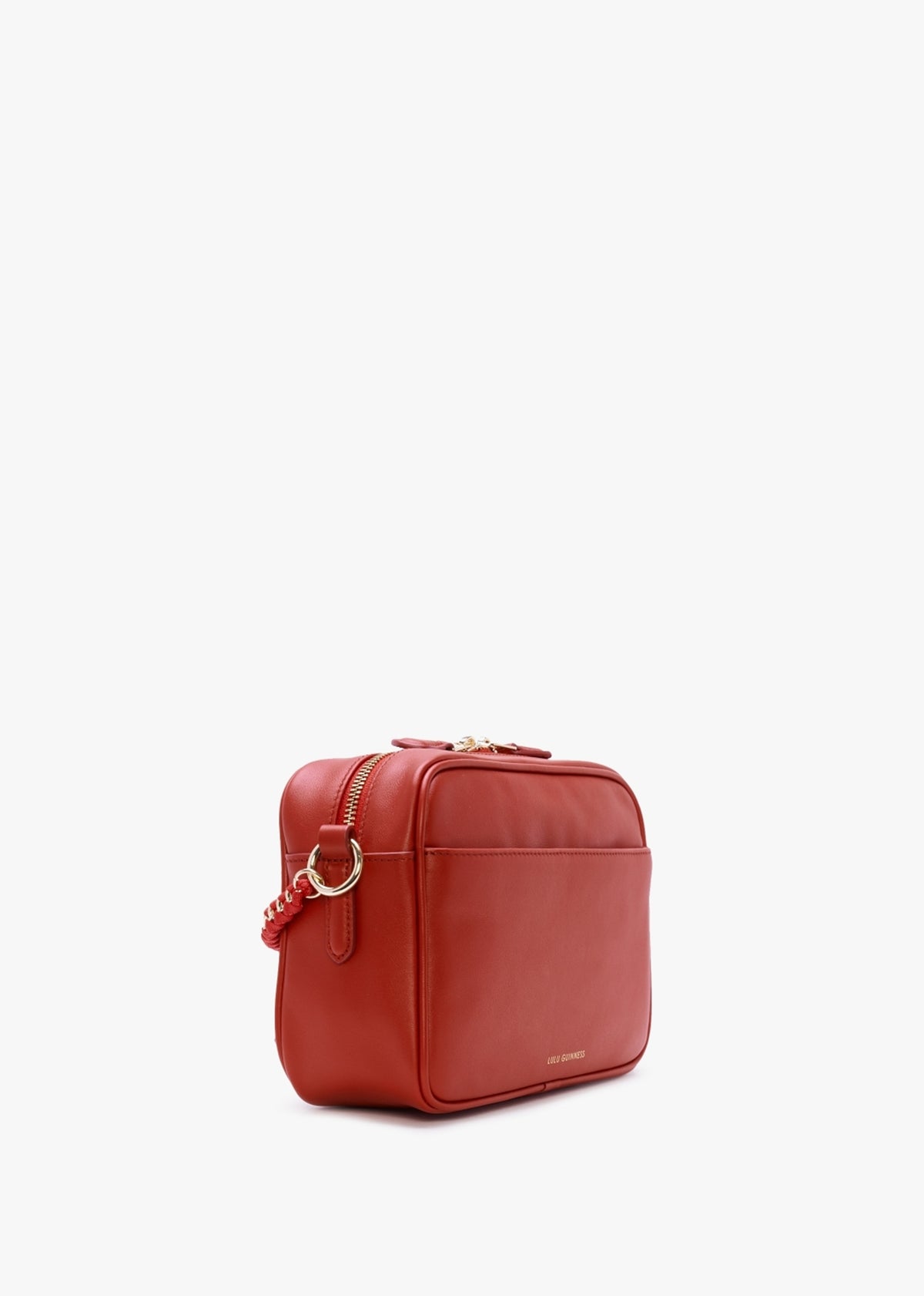 Bella Red Lip Ripple Quilted Leather Cross-Body Bag