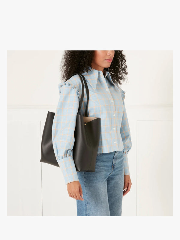 Large Ivy Black Leather Tote Bag