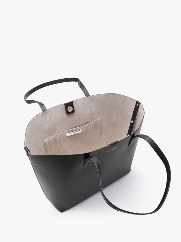 Large Ivy Black Leather Tote Bag