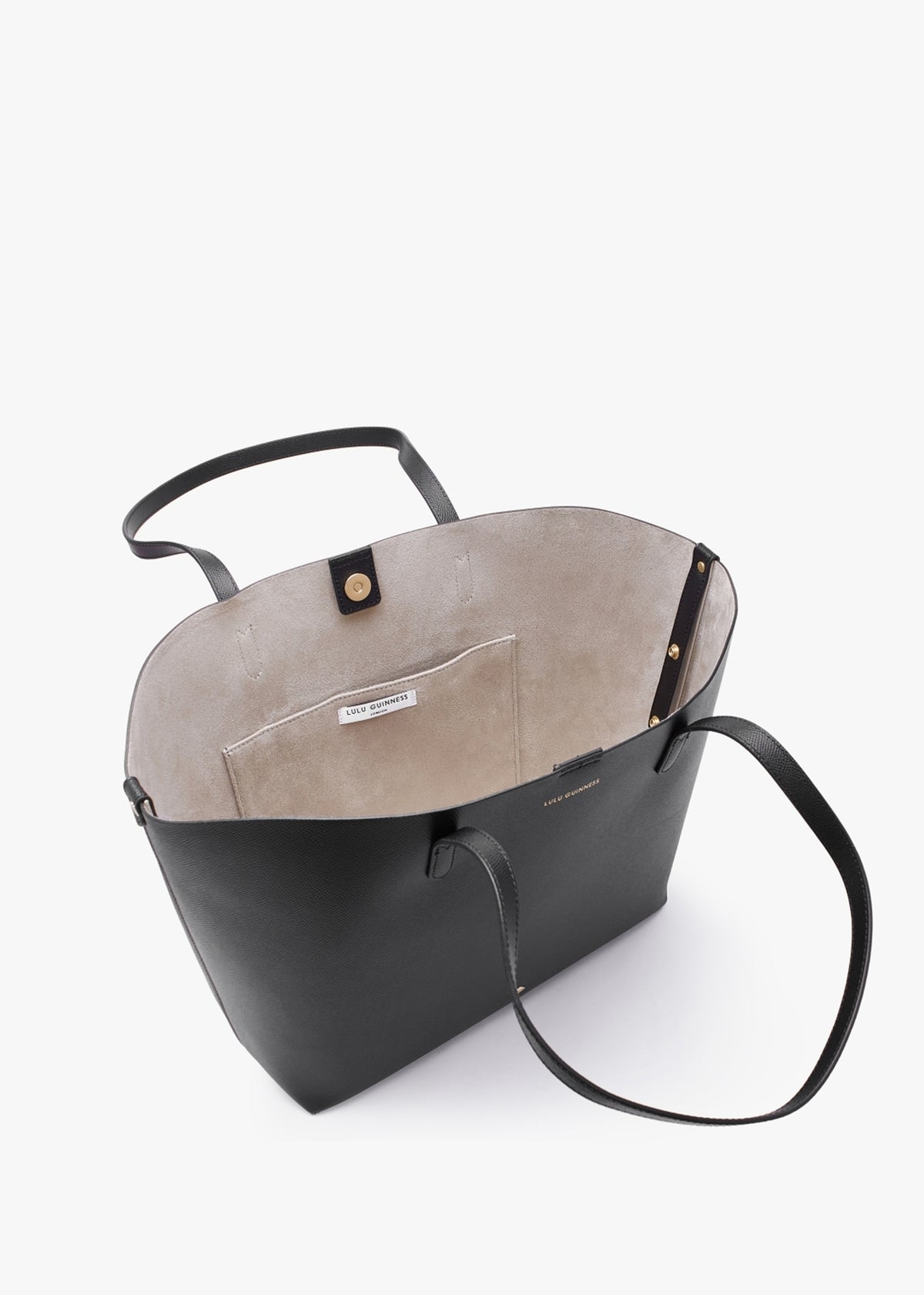 Large Ivy Black Leather Tote Bag