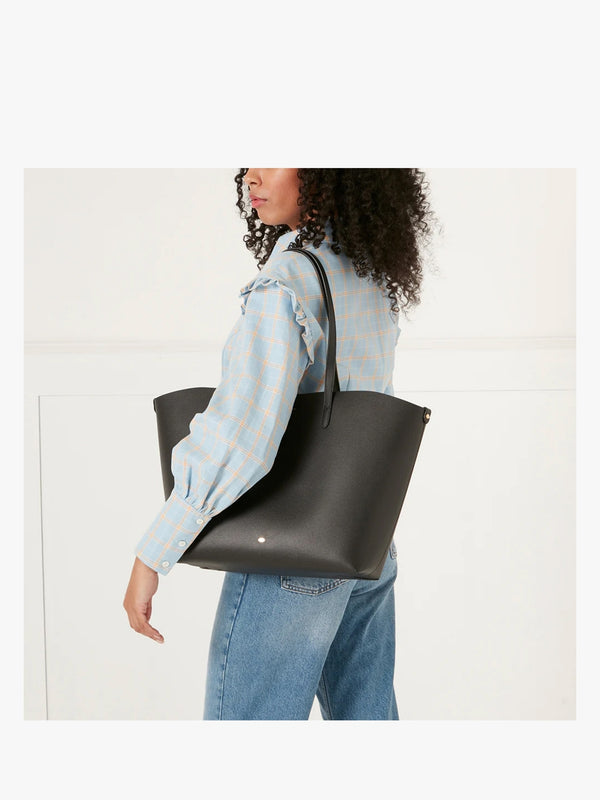Large Ivy Black Leather Tote Bag