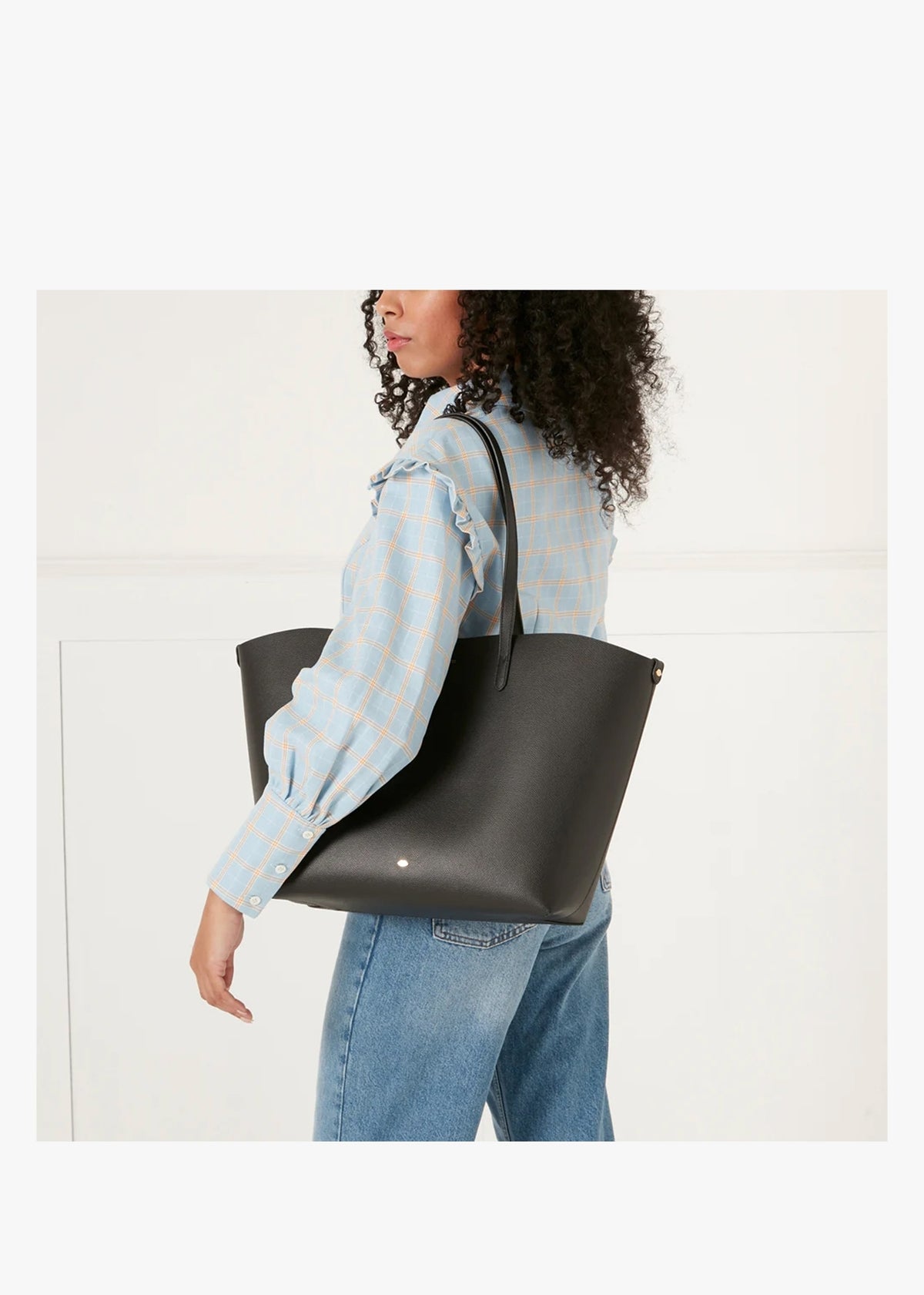 Large Ivy Black Leather Tote Bag