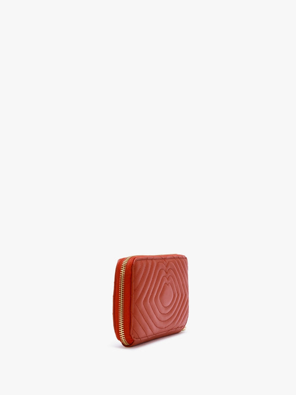 Tansy Ripple Lip Quilted Red Leather Wallet