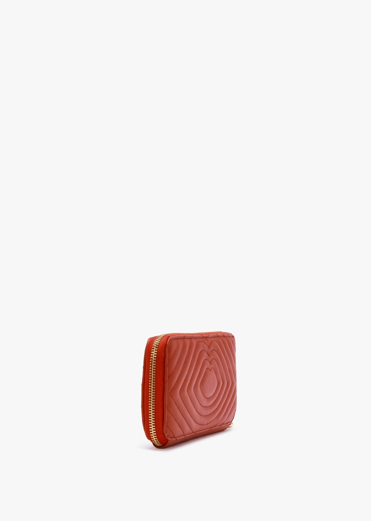 Tansy Ripple Lip Quilted Red Leather Wallet
