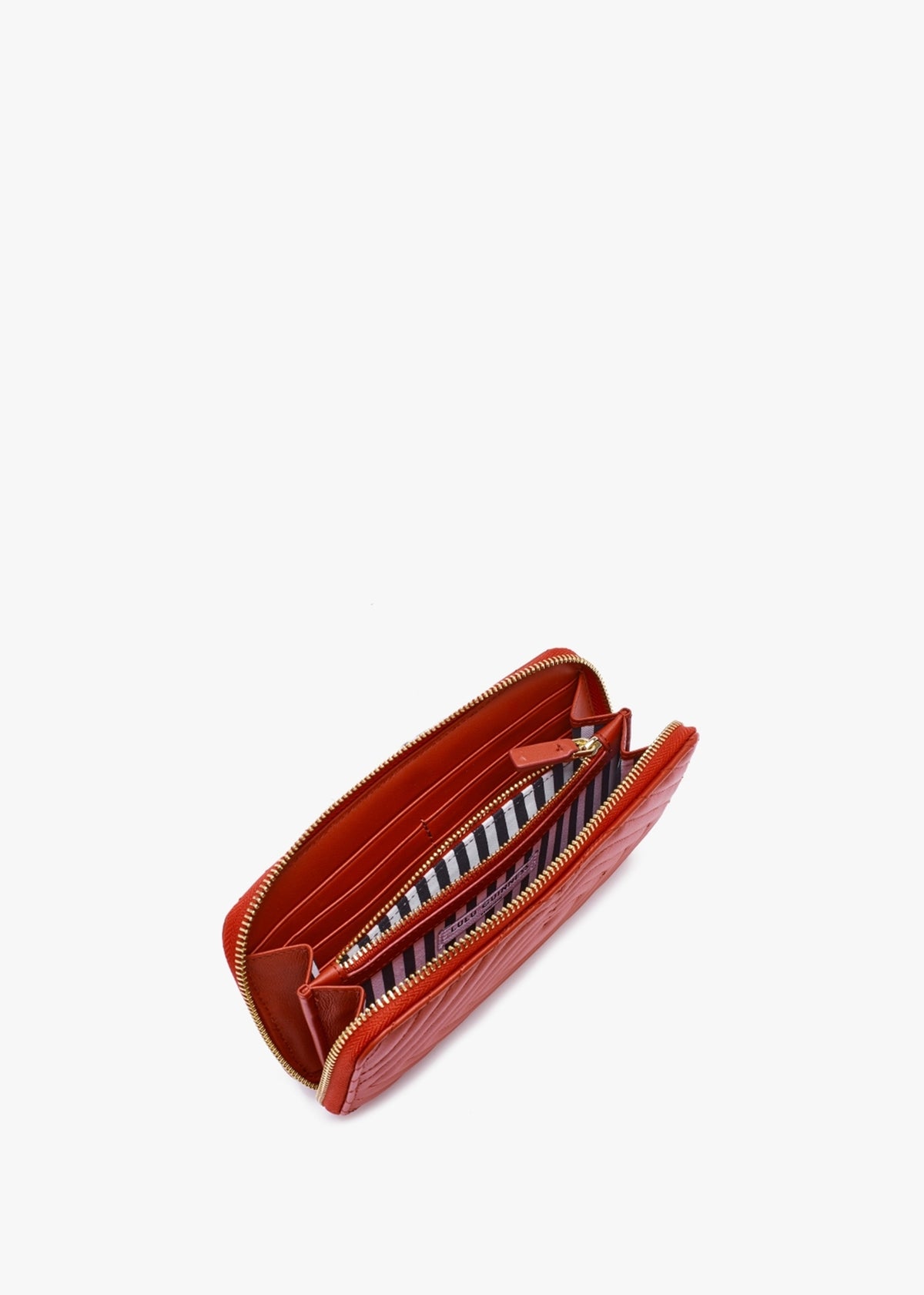 Tansy Ripple Lip Quilted Red Leather Wallet