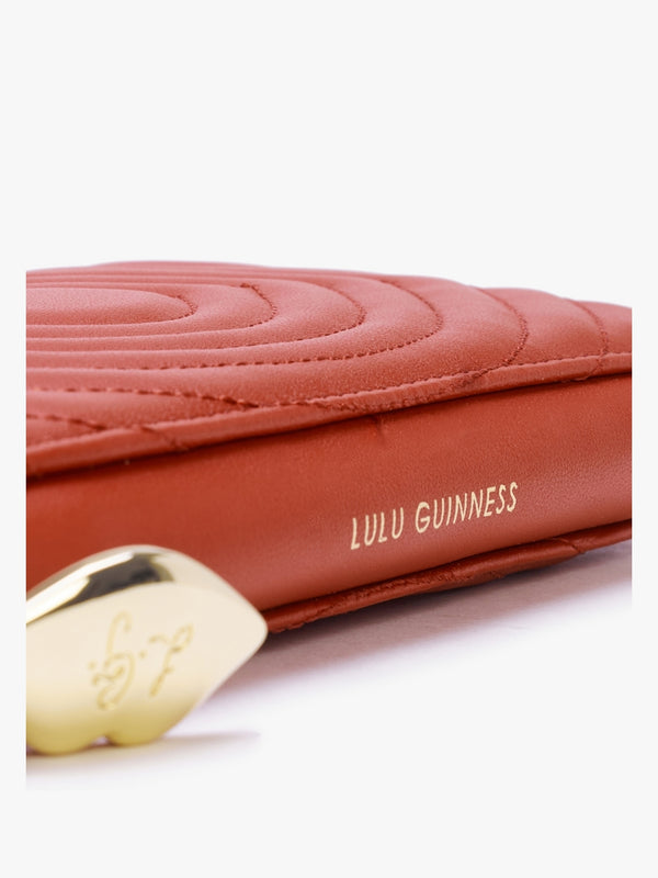 Tansy Ripple Lip Quilted Red Leather Wallet