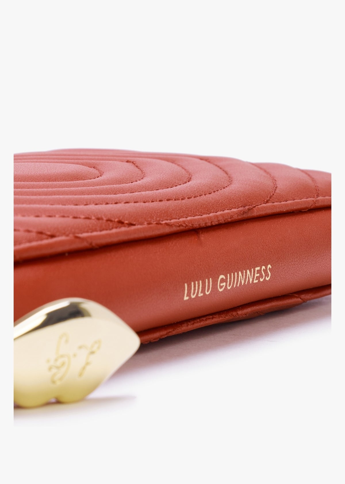 Tansy Ripple Lip Quilted Red Leather Wallet
