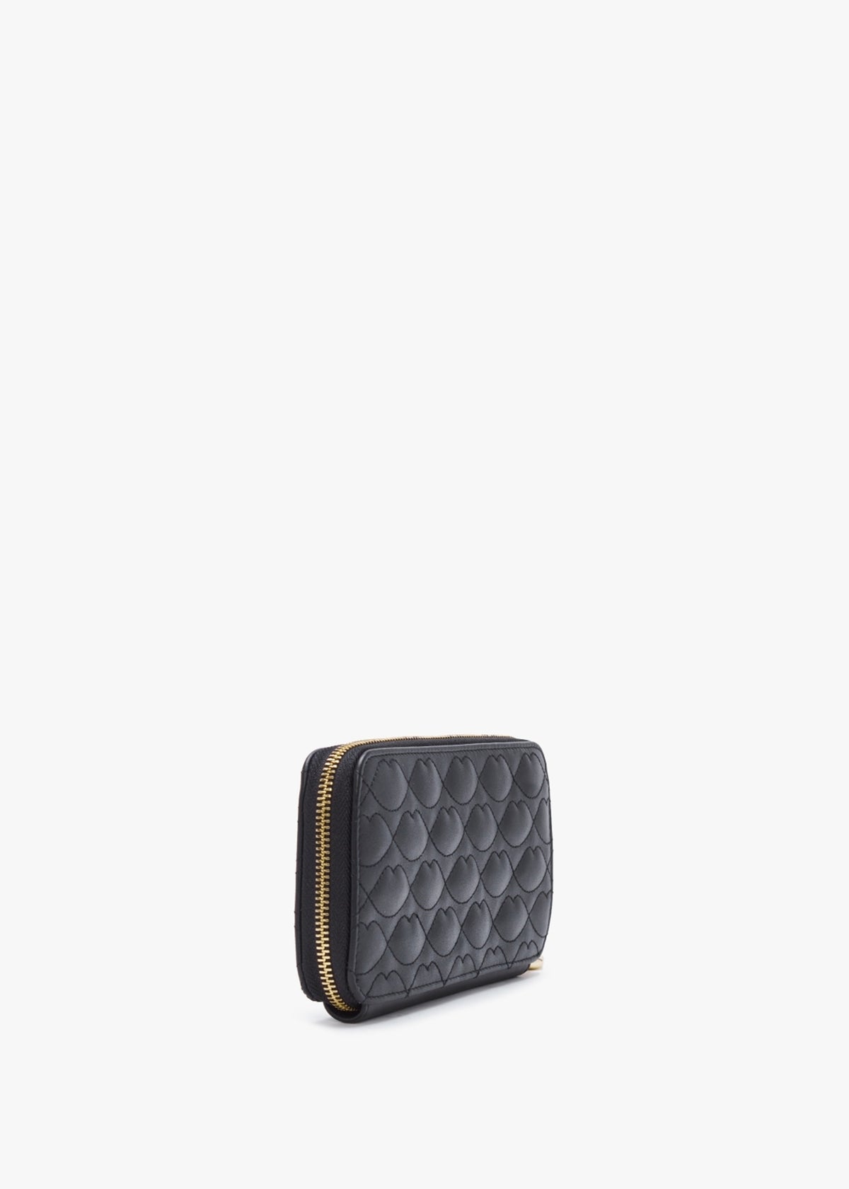 Tansy Lip Quilted Black Leather Wallet