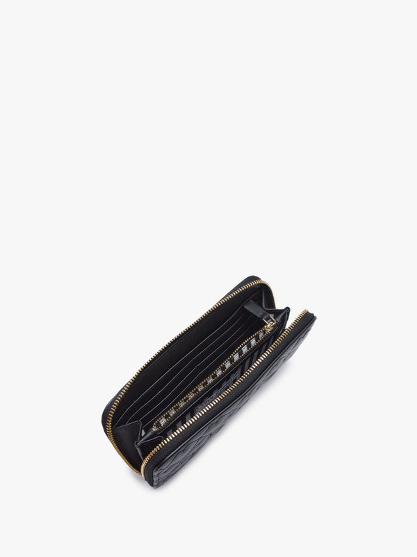Tansy Lip Quilted Black Leather Wallet