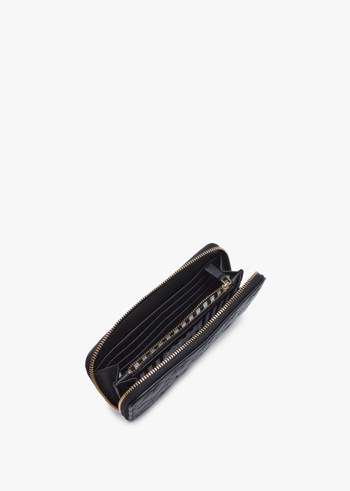 Tansy Lip Quilted Black Leather Wallet