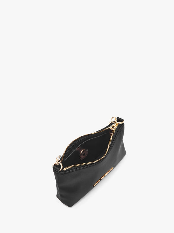 Diamante Strap Black Shoulder Bag