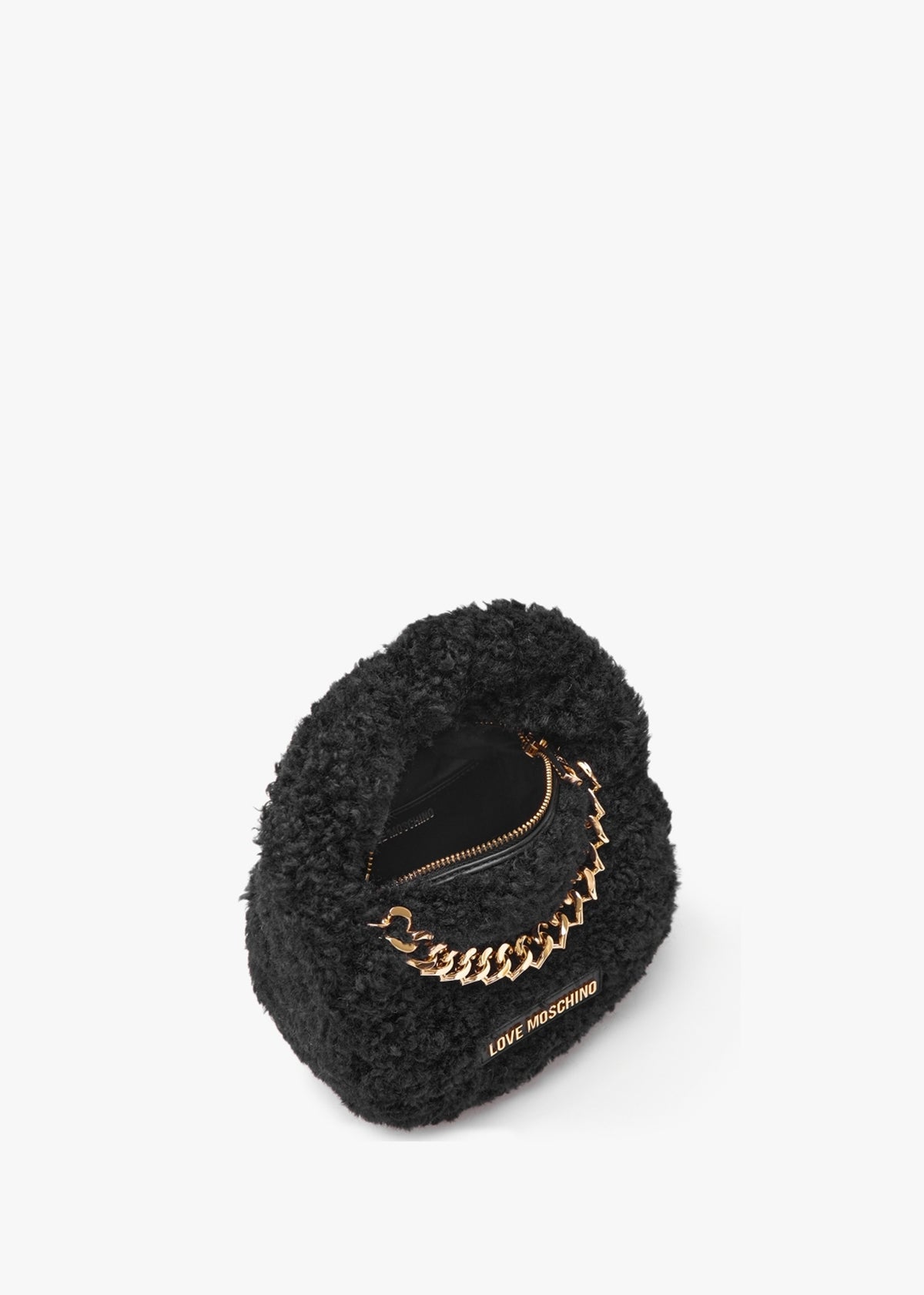 Smart Black Faux Fur Cross-Body Bag