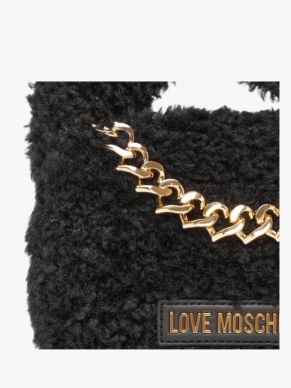Smart Black Faux Fur Cross-Body Bag