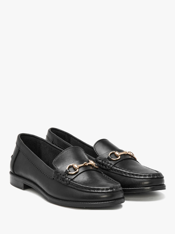 Fabina Black Leather Loafers