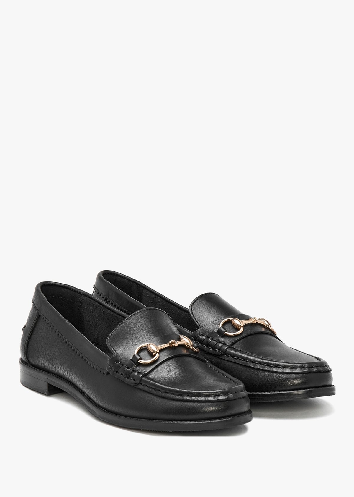 Fabina Black Leather Loafers