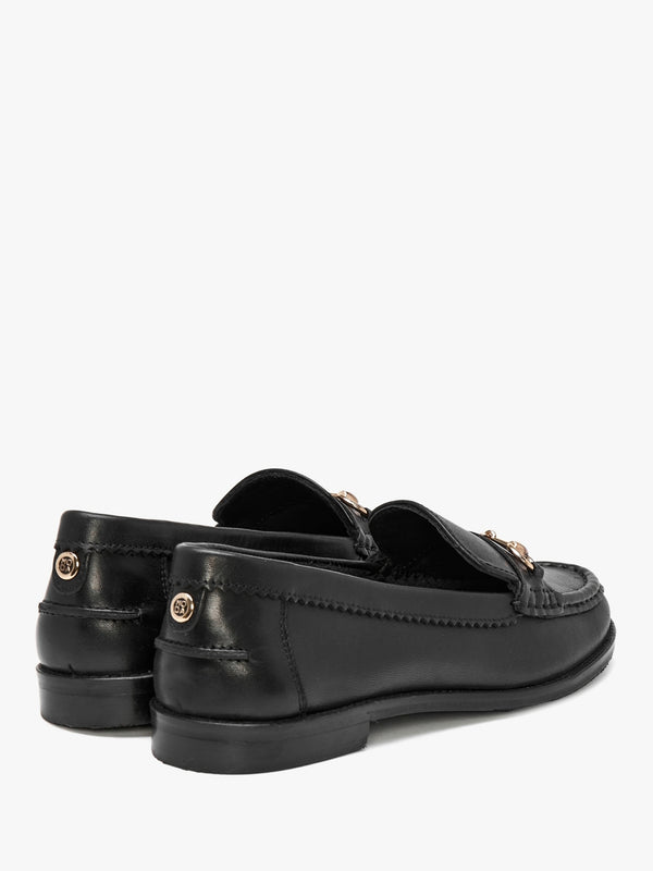Fabina Black Leather Loafers
