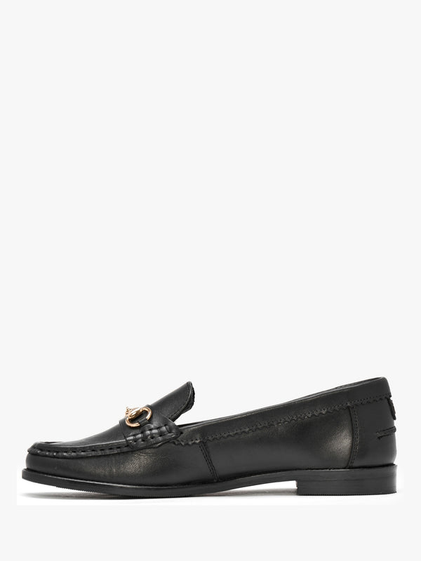 Fabina Black Leather Loafers