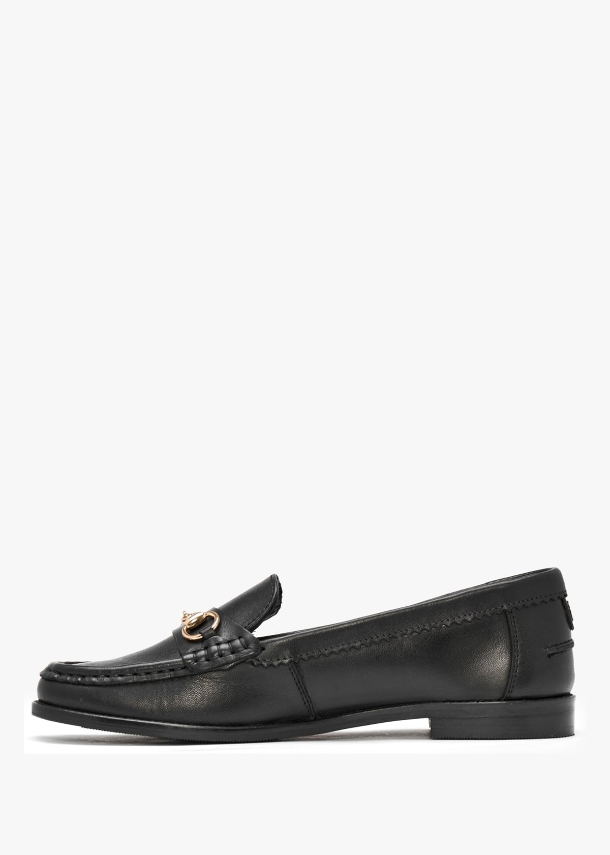 Fabina Black Leather Loafers