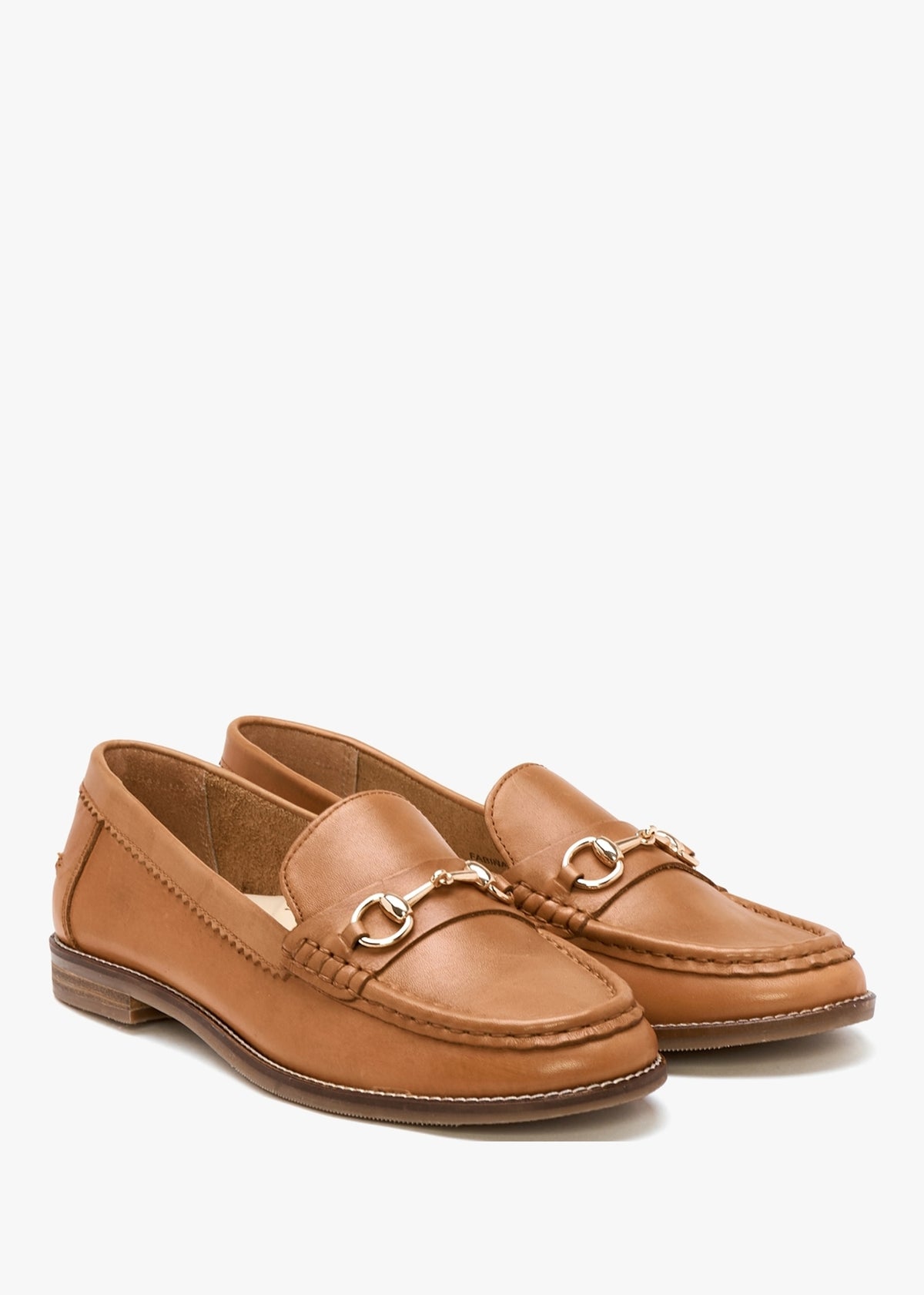 Fabina Tan Leather Loafers
