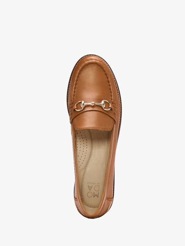 Fabina Tan Leather Loafers
