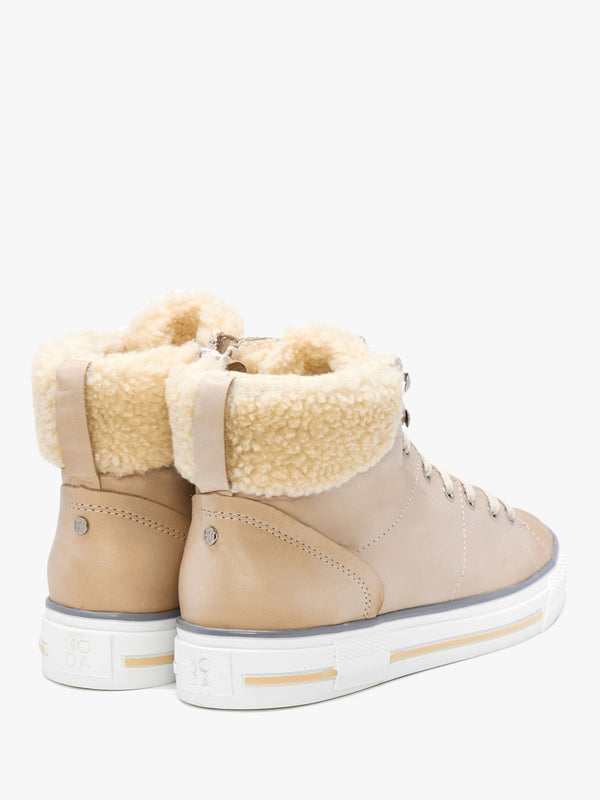 Anniia Cream Leather High Top Trainers