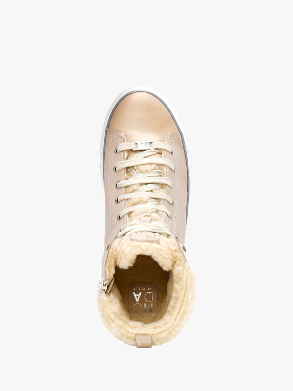 Anniia Cream Leather High Top Trainers