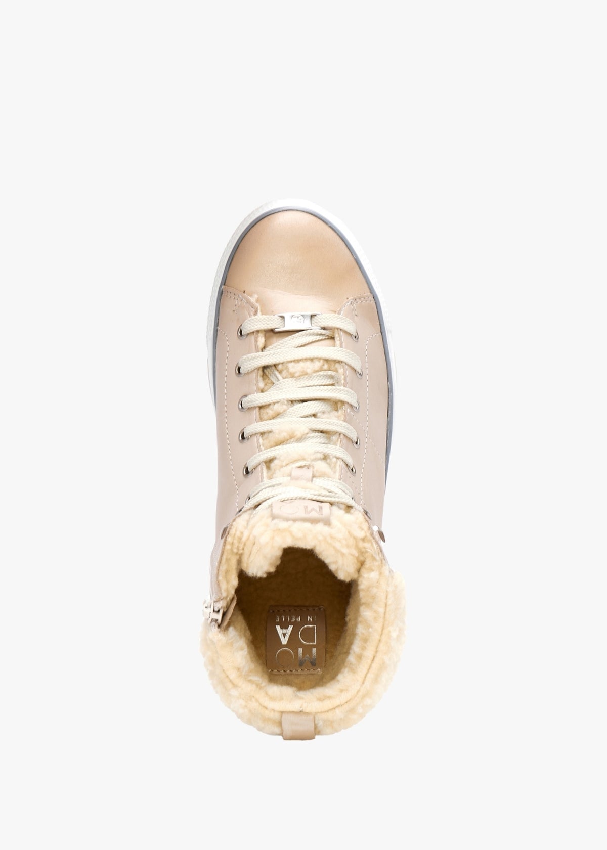 Anniia Cream Leather High Top Trainers