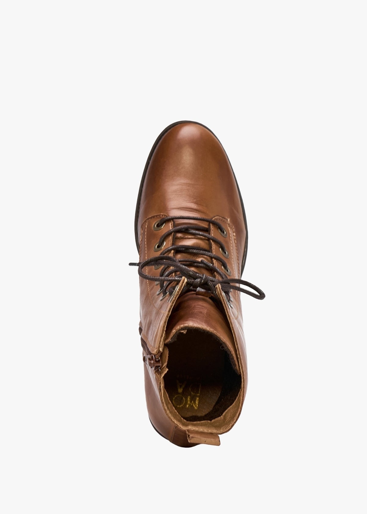 Bezzie Tan Leather Block Heel Ankle Boots