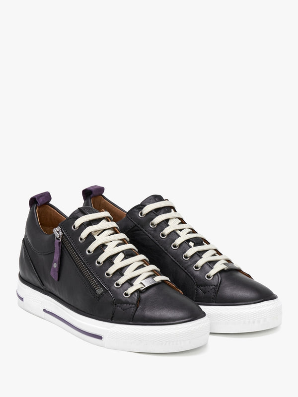Brayleigh Black Leather Trainers