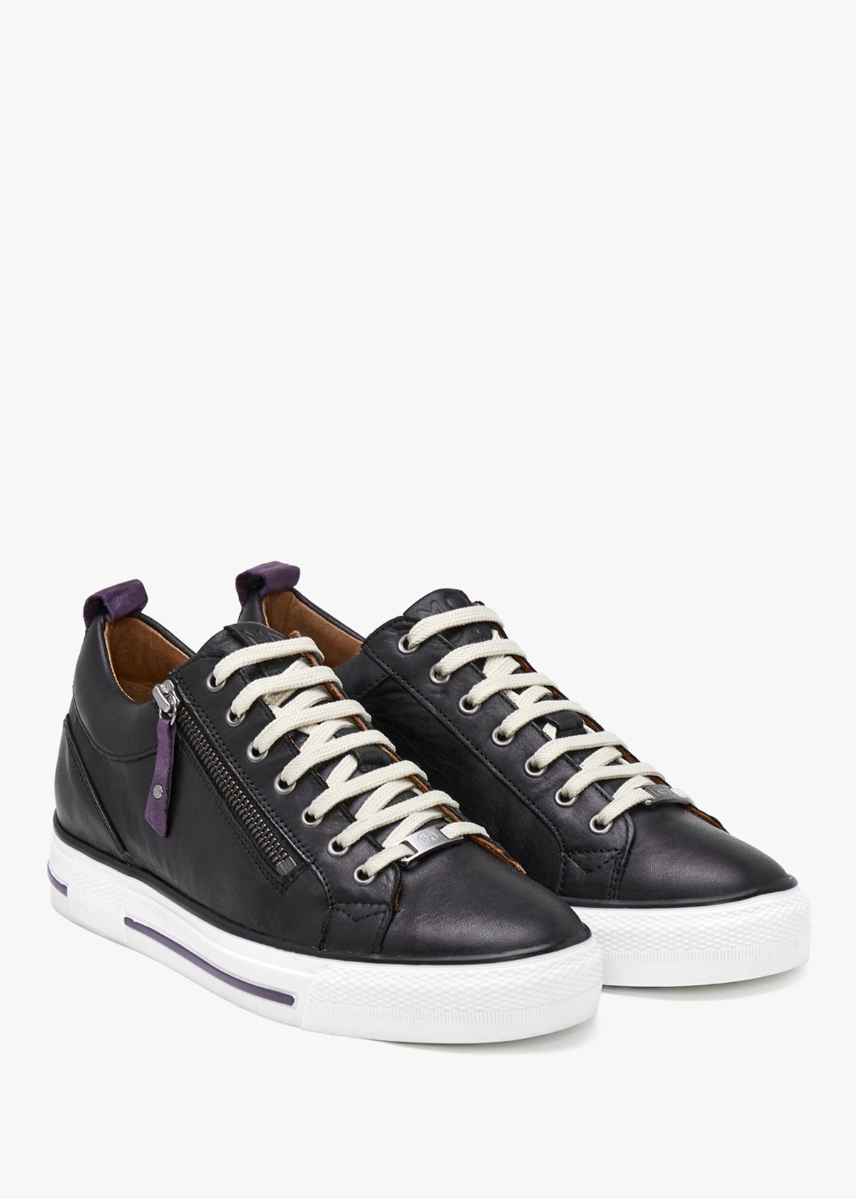 Brayleigh Black Leather Trainers