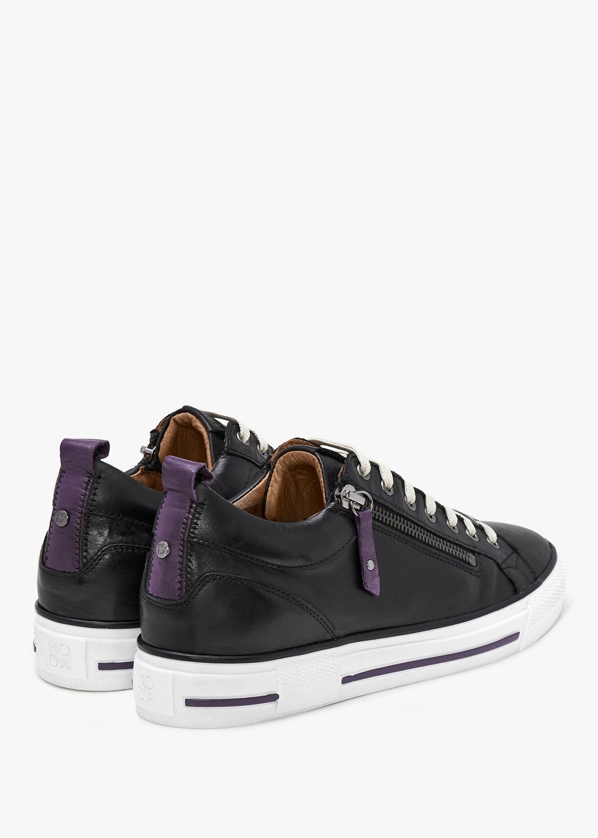 Brayleigh Black Leather Trainers