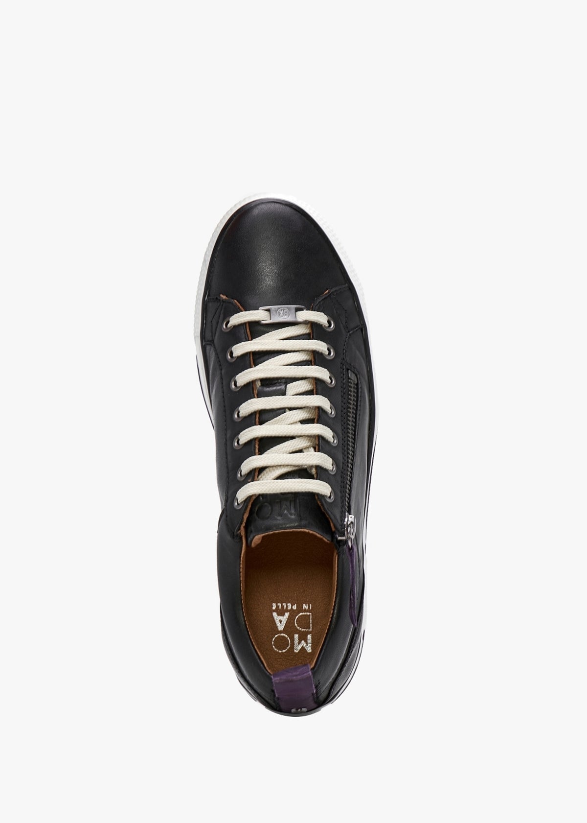 Brayleigh Black Leather Trainers