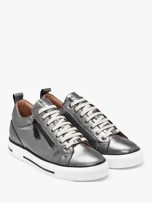 Brayleigh Pewter Leather Trainers