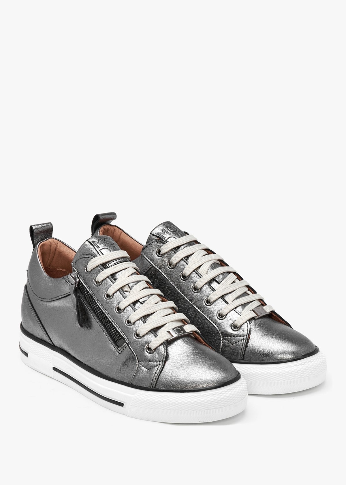 Brayleigh Pewter Leather Trainers