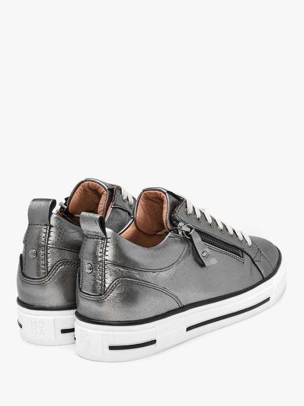 Brayleigh Pewter Leather Trainers