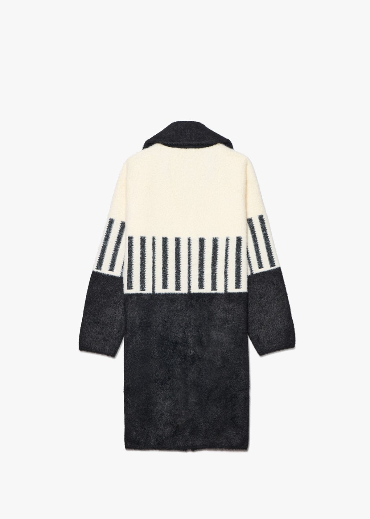 Black & White Colourblock Monochrome Coat