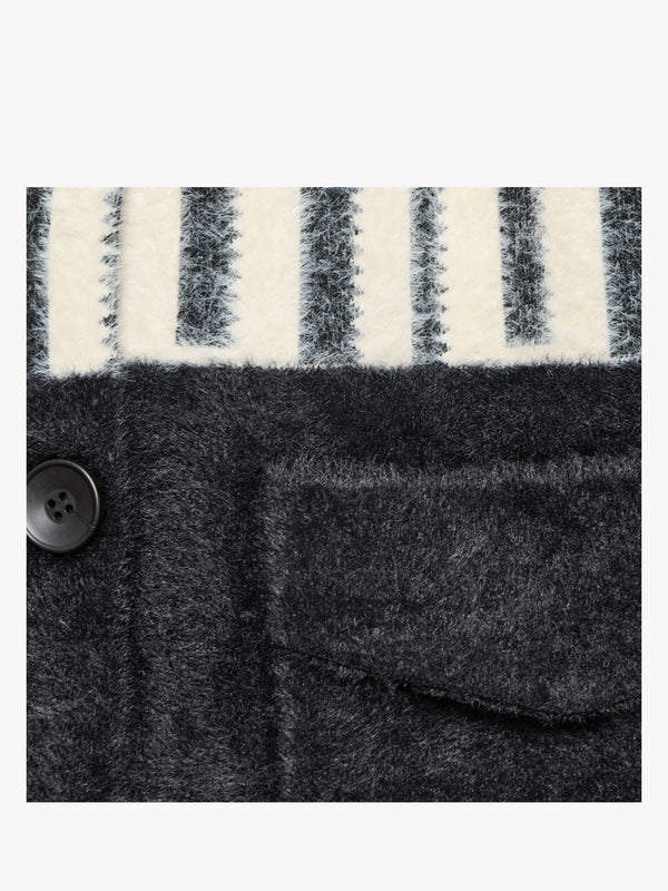 Black & White Colourblock Monochrome Coat