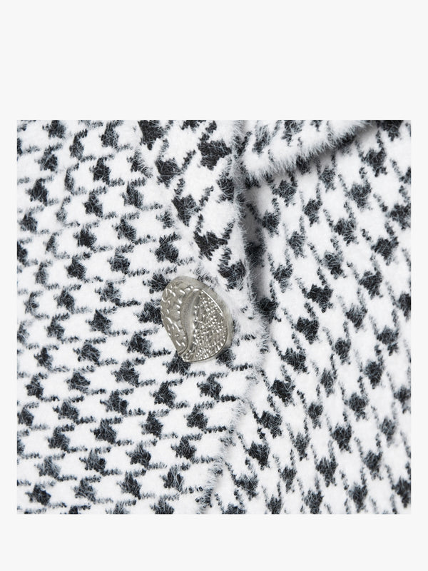 Black & White Houndstooth Coat