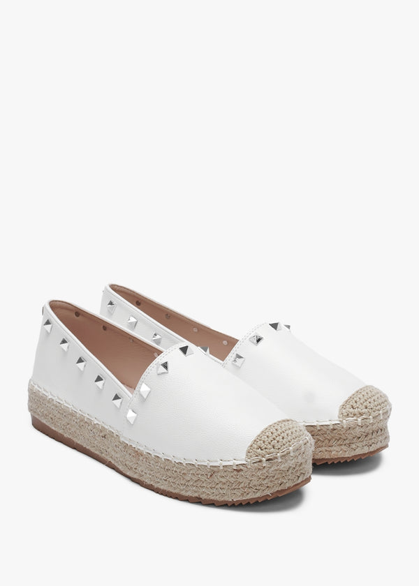 Cubby White Studded Espadrilles