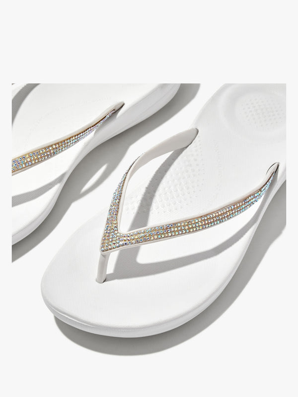 Iqushion Sparkle Urban White Flip Flops