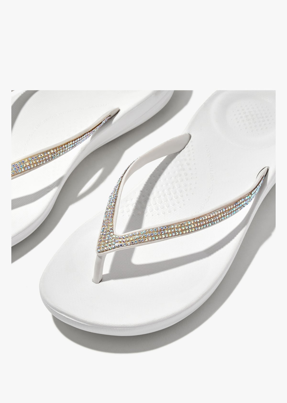 Iqushion Sparkle Urban White Flip Flops