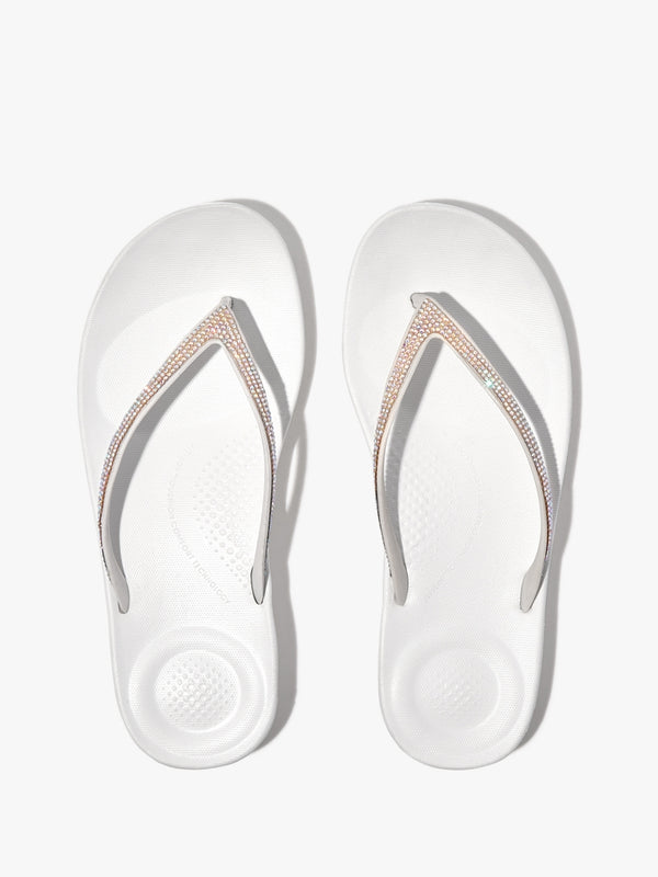 Iqushion Sparkle Urban White Flip Flops